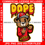 Dope Gangster Teddy Bear Rapper Rapping Hand Gesture Holding Microphone Tattoo Hip Hop Rap Hustler Boss Drip Swag Plug Trap Hood Thug Gang Street Mafia Mob Famous Hustle Quote Art Graphic Design Logo T-Shirt Print Printing JPG PNG SVG Vector Cut File