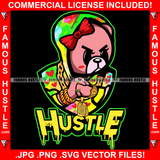 Hustle Female Gangster Teddy Bear Mean Face Heart Hoodie Gold Necklace Jewelry Dripping Red Bow Hooded Drip Swag Plug Trap Hood Woman Thug Girl Gang Street Lady Famous Quote Art Graphic Design Logo T-Shirt Print Printing JPG PNG SVG Vector Cut File
