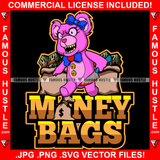 Money Bags Beast Mode Famous Hustle Horror Gangster Female Teddy Bear Holding Butcher Knife Bloody Bow Sharp Teeth Tattoo Hustler Boss Drip Swag Hustler Hustling Quote Art Graphic Design Logo T-Shirt Print Printing JPG PNG SVG Vector Cut File