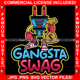 Gangsta Swag Famous Hustle Gold Electrical Plug Socket Cartoon Character Pink Sneakers Gloves Cash Money Bag Pistol Gun Hip Hop Rap Plug Trap Street Hood Ghetto Swag Thug Quote Art Graphic Design Logo T-Shirt Print Printing JPG PNG SVG Vector Cut File