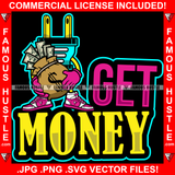 Get Money Famous Hustle Gold Electrical Plug Socket Cartoon Character Pink Sneakers Gloves Cash Money Bag Hip Hop Rap Plug Trap Street Hood Ghetto Swag Thug Quote Art Graphic Design Logo T-Shirt Print Printing JPG PNG SVG Vector Cut File
