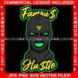 Yellow Famous Hustle Gangster Ski Mask Glowing Eyes Tattoo Hip Hop Rap Rapper Plug Trap Street Hood Ghetto Swag Thug Hustler Hustling Flex Drip Dripping Savage Boss Quote Art Graphic Design Logo T-Shirt Print Printing JPG PNG SVG Vector Cut File