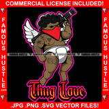 Thug Love Gangster Baby Angel Wings Face Mask Diaper Rocket Launcher Tattoo Hip Hop Rap Rapper Plug Trap Street Hood Ghetto Swag Thug Hustling Famous Hustle Baller Trapper Quote Art Graphic Design Logo T-Shirt Print Printing JPG PNG SVG Vector Cut File