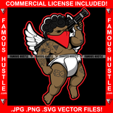 Thug Love Gangster Baby Angel Wings Face Mask Diaper Rocket Launcher Tattoo Hip Hop Rap Rapper Plug Trap Street Hood Ghetto Swag Thug Hustling Famous Hustle Baller Trapper Art Graphic Design Logo T-Shirt Print Printing JPG PNG SVG Vector Cut File