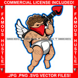Gangster Angel Tattoos Diaper Red Face Mask Heart Machine Gun Hip Hop Rap Rapper Street Dope Baller Trapper Hustling Flex Art Graphic Design Logo T-Shirt Print Printing JPG PNG SVG Vector Cut File