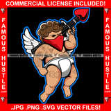 Gangster Angel Tattoos Diaper Red Face Mask Heart Machine Gun Hip Hop Rap Rapper Street Dope Baller Trapper Hustling Flex Art Graphic Design Logo T-Shirt Print Printing JPG PNG SVG Vector Cut File