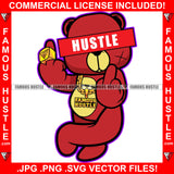 Famous Hustle Eyes Cover Scar Face Showing Middle Finger Gold Necklace Ring Rapper Dope Baller Trapper Hustling Flex Quote Art Graphic Design Logo T-Shirt Print Printing JPG PNG SVG Vector Cut File