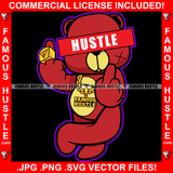 Famous Hustle Eyes Cover Scar Face Showing Middle Finger Gold Necklace Ring Rapper Dope Baller Trapper Hustling Flex Quote Art Graphic Design Logo T-Shirt Print Printing JPG PNG SVG Vector Cut File