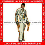 Famous Hustle Gangster Gang Member Man $100 Bill Pattern Clothes Outfit Gold Gun Hustler Rapper Dope Baller Trapper Hustling Flex Dripping Dope Art Graphic Design Logo T-Shirt Print Printing JPG PNG SVG Vector Cut File