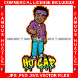 No Cap Dripping Gangster Man Gang Member Head Bandanna Smoking Cigar Gold Machine Gun Jewelry Hip Hop Rap Trap Street Hood Ghetto Thug Hustler Drip Famous Hustle Quote Art Graphic Design Logo T-Shirt Print Printing JPG PNG SVG Vector Cut File