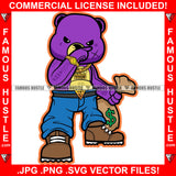 Wipping Nose Famous Hustle Gangster Teddy Bear Scar Mean Face Cash Money Bag Gold Jewelry Rapper Dope Baller Trapper Hustling Flex Art Graphic Design Logo T-Shirt Print Printing JPG PNG SVG Vector Cut File