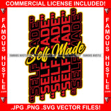 Self Made Red Hip Hop Rap Rapper Plug Trap Street Hood Ghetto Swag Thug Hustler Hustling Famous Hustle Baller Trapper Quote Art Graphic Design Logo T-Shirt Print Printing JPG PNG SVG Vector Cut File