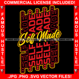 Self Made Red Hip Hop Rap Rapper Plug Trap Street Hood Ghetto Swag Thug Hustler Hustling Famous Hustle Baller Trapper Quote Art Graphic Design Logo T-Shirt Print Printing JPG PNG SVG Vector Cut File