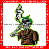 Trap Life Gangster Skull Face Skeleton Dead Man Head Bandanna Smoking Gold Jewelry Hip Hop Rap Rapper Plug Trap Street Hood Ghetto Swag Thug Hustler Hustling Famous Hustle Art Graphic Design Logo T-Shirt Print Printing JPG PNG SVG Vector Cut File