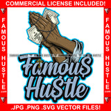 Famous Hustle Gangster Hands Cash Money Bundles Crist Crucifix Necklace Thank You Tattoo Hip Hop Rap Hustler Drip Swag Trap Hood Thug Street Mafia Mob Ghetto Quote Art Graphic Design Logo T-Shirt Print Printing JPG PNG SVG Vector Cut File