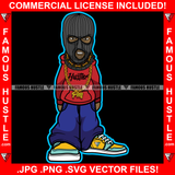 Work Harder Gangster Black Man Ski Mask Gold Jewelry Necklace Face Mask Sneakers Hip Hop Rap Rapper Plug Trap Street Hood Ghetto Swag Thug Hustler Hustling Drip Famous Hustle Art Graphic Design Logo T-Shirt Print Printing JPG PNG SVG Vector Cut File