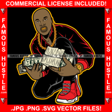 Paper Chaser Gangster Bald Man Cash Money Bundles Gold Teeth Jewelry Sneakers Hip Hop Rap Plug Trap Street Hood Ghetto Swag Thug Hustler Hustling Famous Hustle Baller Trapper Art Graphic Design Logo T-Shirt Print Printing JPG PNG SVG Vector Cut File