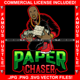 Paper Chaser Gangster Bald Man Cash Money Bundles Gold Teeth Jewelry Sneakers Hip Hop Rap Plug Trap Street Hood Ghetto Swag Thug Hustler Hustling Famous Hustle Baller Trapper Quote Art Graphic Design Logo T-Shirt Print Printing JPG PNG SVG Vector Cut File