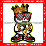 Paper Chaser King Happy Snowman Glasses Sneakers Gold Dollar Sign Necklace Cash Money In Hands Hip Hop Rap Plug Trap Street Hood Ghetto Swag Thug Hustler Hustling Art Graphic Design Logo T-Shirt Print Printing JPG PNG SVG Vector Cut File