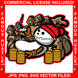 Cash Only Snowman Cash Money Bags Gold Coins Stack Cigar Smoking Red Cap Christmas Day Hip Hop Rap Plug Street Hood Ghetto Swag Thug Hustler Hustling Famous Hustle Art Graphic Design Logo T-Shirt Print Printing JPG PNG SVG Vector Cut File