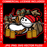 Cash Only Snowman Cash Money Bags Gold Coins Stack Cigar Smoking Red Cap Christmas Day Hip Hop Rap Plug Street Hood Ghetto Swag Thug Hustler Hustling Famous Hustle Art Graphic Design Logo T-Shirt Print Printing JPG PNG SVG Vector Cut File
