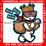 Watch My Shine King Happy Snowman Glasses Cash Money Bag Christmas Day Ready Hip Hop Rap Rapper Plug Trap Street Hood Ghetto Swag Thug Hustler Hustling Famous Hustle Art Graphic Design Logo T-Shirt Print Printing JPG PNG SVG Vector Cut File
