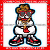 Famous Hustle Happy Snowman Glasses Christmas Day Ready Gold Dollar Sign Necklace Sneakers Hat Cap Hip Hop Rap Plug Trap Street Hood Ghetto Swag Thug Hustling Trapper Art Graphic Design Logo T-Shirt Print Printing JPG PNG SVG Vector Cut File