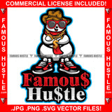 Famous Hustle Happy Snowman Glasses Christmas Day Ready Gold Dollar Sign Necklace Sneakers Hat Cap Hip Hop Rap Plug Trap Street Hood Ghetto Swag Thug Hustling Trapper Quote Art Graphic Design Logo T-Shirt Print Printing JPG PNG SVG Vector Cut File