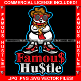 Famous Hustle Happy Snowman Glasses Christmas Day Ready Gold Dollar Sign Necklace Sneakers Hat Cap Hip Hop Rap Plug Trap Street Hood Ghetto Swag Thug Hustling Trapper Quote Art Graphic Design Logo T-Shirt Print Printing JPG PNG SVG Vector Cut File