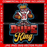 Dope King Happy Snow Man Glasses Bags Sneakers Christmas Day Ready Hip Hop Rap Rapper Plug Trap Street Hood Ghetto Swag Thug Hustler Hustling Famous Hustle Baller Trapper Quote Art Graphic Design Logo T-Shirt Print Printing JPG PNG SVG Vector Cut File