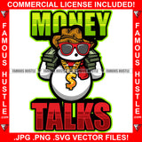 Money Talks Famous Hustle Happy Snowman Glasses Christmas Day Ready Gold Dollar Sign Necklace Cash Bundles Hip Hop Rap Plug Trap Street Hood Ghetto Swag Thug Hustler Hustling Quote Art Graphic Design Logo T-Shirt Print Printing JPG PNG SVG Vector Cut File