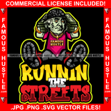 Runnin The Streets Gangster President Ben Franklin Suit Face Tattoos Bandanna Two Money Stacks Cash Phone Rich Hip Hop Rap Plug Trap Hood Ghetto Thug Boss Famous Hustle Rich Quote Art Graphic Design Logo T-Shirt Print Printing JPG PNG SVG Vector Cut File