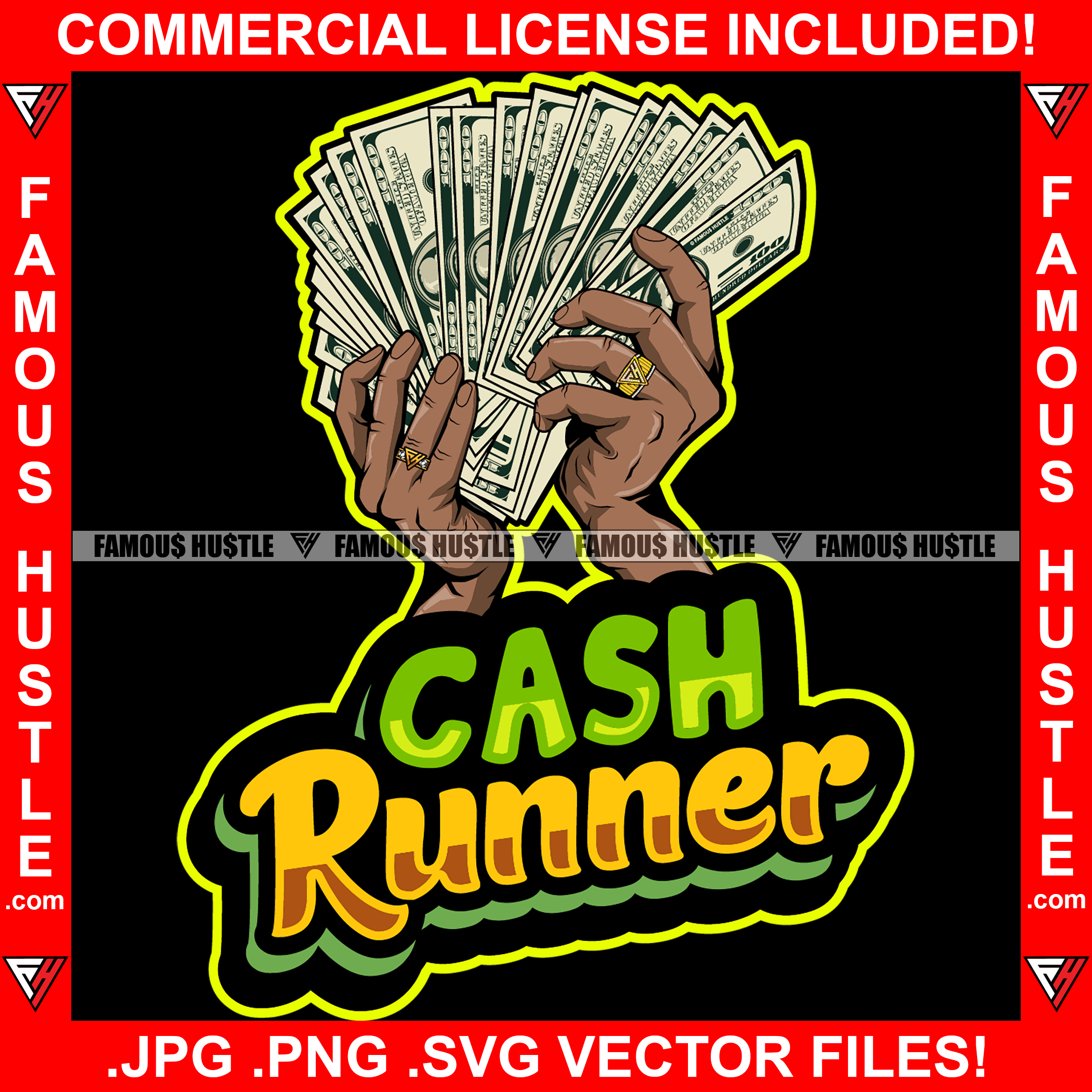 Cash Runner Gangster Hands Money Gold Jewelry Rings Hip Hop Rap Rapper ...