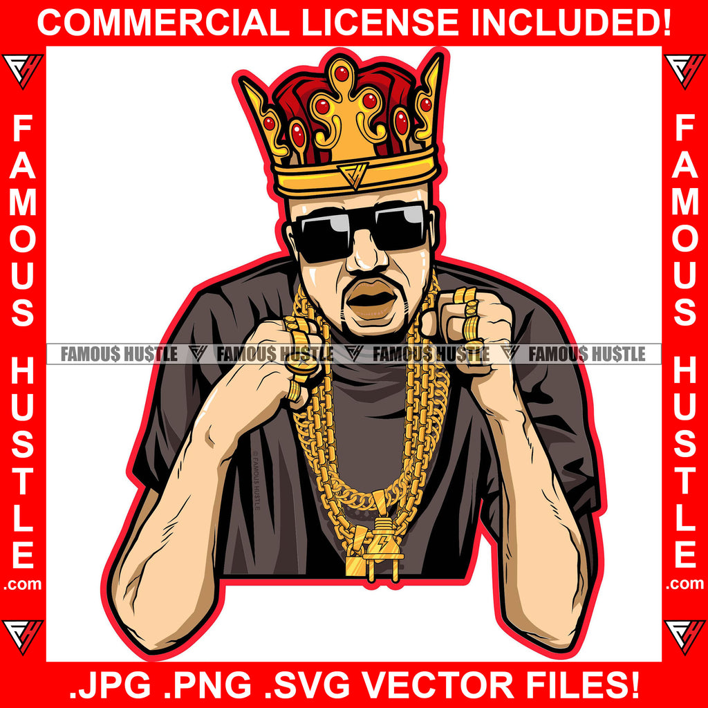 King Gangster Man Sunglasses Gold Plug Necklace Chain Rings Jewelry Hi ...