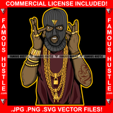 Gangster Hustle Black Male Man Ski Mask Lots Of Gold Jewelry Arm Tattoo Robber Face Mask Hip Hop Rap Rapper Plug Trap Street Hood Ghetto Thug Hustler Hustling Drip Famous Hustle Art Graphic Design Logo T-Shirt Print Printing JPG PNG SVG Vector Cut File