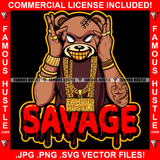 Famous Hustle Gangster Teddy Bear Gold Teeth Grinning Ski Mask Chains Jewelry Tattoo Robber Face Hip Hop Rap Rapper Plug Trap Street Hood Ghetto Thug Hustler Hustling Drip Quote Art Graphic Design Logo T-Shirt Print Printing JPG PNG SVG Vector Cut File