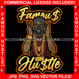 Famous Hustle We Never Go Hungry Gangster Man Ski Mask Gold Jewelry Rings Necklace Face Mask Hip Hop Rap Plug Trap Street Hood Ghetto Swag Thug Hustling Baller Trapper Quote Art Graphic Design Logo T-Shirt Print Printing JPG PNG SVG Vector Cut File