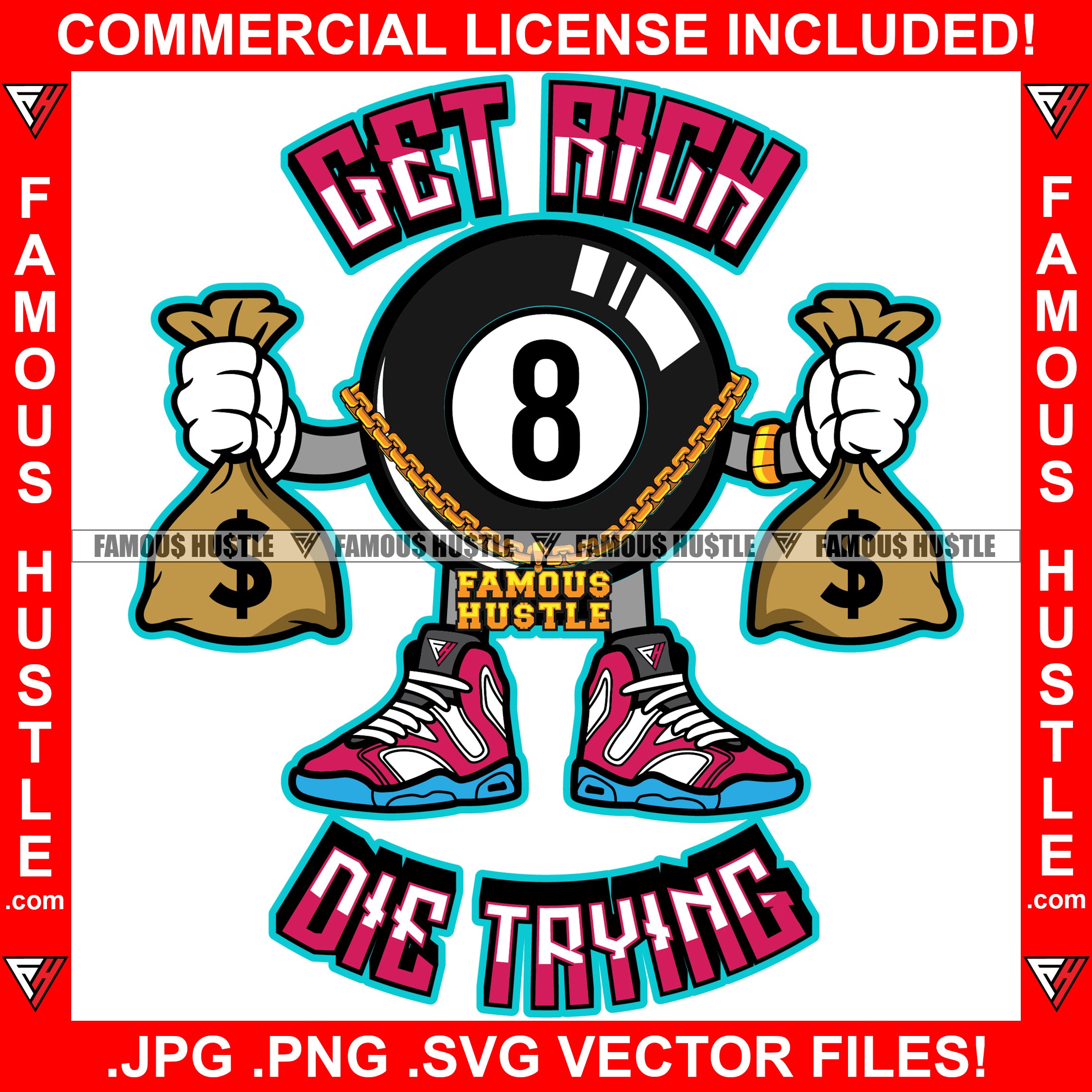 Get Rich Die Trying Famous Hustle Gangster Eightball Eight 8 Ball 