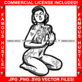 Sexy Hustle Naked Woman Female Full Body Tattoo Gangster Girl Dark Lipstick Lady Hip Hop Rap Rapper Plug Trap Street Hood Swag Thug Hustler Hustling Drip Famous Hustle Pinup Pin Up Art Graphic Design Logo T-Shirt Print Printing JPG PNG SVG Vector Cut File