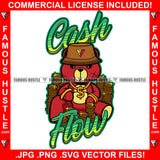 Cash Flow Rich Hustle Teddy Bear Bucket Hat Dollar Sign Gold Chain Jewelry Coins Tattoo Hip Hop Rap Hustler Drip Trap Hood Thug Gang Street Mafia Mob Ghetto Famous Hustle Quote Art Graphic Design Logo T-Shirt Print Printing JPG PNG SVG Vector Cut File