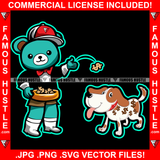 Mind On My Money Cute Teddy Bear Cap Dollar Sign Biscuits Dog Cach Money Bags Hip Hop Rap Rapper Plug Trap Street Hood Hustler Hustling Famous Hustle Baller Trapper Art Graphic Design Logo T-Shirt Print Printing JPG PNG SVG Vector Cut File