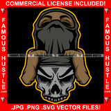 Black Man Ski Mask Skeleton Face Coming Out Mask Horror Hip Hop Rap Rapper Plug Trap Street Hood Ghetto Thug Hustler Flex Drip Famous Hustle Art Graphic Design Logo T-Shirt Print Printing JPG PNG SVG Vector Cut File