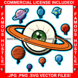 For Life Big Eye Planet Rings Watching Other Eight Planets Dripping Space Hip Hop Rap Plug Trap Street Hood Ghetto Swag Thug Hustler Hustling Famous Hustle Baller Trapper Art Graphic Design Logo T-Shirt Print Printing JPG PNG SVG Vector Cut File