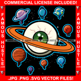 For Life Big Eye Planet Rings Watching Other Eight Planets Dripping Space Hip Hop Rap Plug Trap Street Hood Ghetto Swag Thug Hustler Hustling Famous Hustle Baller Trapper Art Graphic Design Logo T-Shirt Print Printing JPG PNG SVG Vector Cut File
