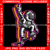 Stay Humble Famous Hustle Astronaut In Outer Space Suit Stakeboard Playing Hip Hop Rap Rapper Plug Trap Street Hood Ghetto Swag Thug Hustler Hustling Baller Trapper Art Graphic Design Logo T-Shirt Print Printing JPG PNG SVG Vector Cut File