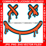 Famous Hustle Smiling Cross Eye Face Dipping Hip Hop Rap Rapper Plug Trap Street Hood Ghetto Swag Thug Hustler Hustling Baller Trapper Art Graphic Design Logo T-Shirt Print Printing JPG PNG SVG Vector Cut File