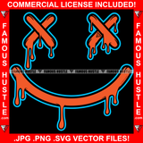 Famous Hustle Smiling Cross Eye Face Dipping Hip Hop Rap Rapper Plug Trap Street Hood Ghetto Swag Thug Hustler Hustling Baller Trapper Art Graphic Design Logo T-Shirt Print Printing JPG PNG SVG Vector Cut File