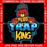 Trap King Dripping Gangster Teddy Bear Scar Face Cap Gold Jewelry Plug Necklace Hip Hop Rap Rapper Plug Trap Street Hood Ghetto Swag Hustling Famous Hustle Baller Trapper Quote Art Graphic Design Logo T-Shirt Print Printing JPG PNG SVG Vector Cut File