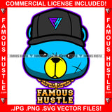 Famous Hustle Gangster Scar Face Teddy Bear Mean Face Gold Chain Necklace Jewelry Cap Hat Hip Hop Rap Trap Street Hood Ghetto Swag Thug Hustler Hustling Flex Drip Bad Boy Rebel Art Graphic Design Logo T-Shirt Print Printing JPG PNG SVG Vector Cut File