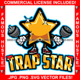 Trap Star Cartoon Character Socket Plugin Shinny Sneakers Drugs Dealer Hip Hop Rap Rapper Plug Trap Street Hood Ghetto Swag Thug Hustler Hustling Famous Hustle Baller Trapper Quote Art Graphic Design Logo T-Shirt Print Printing JPG PNG SVG Vector Cut File